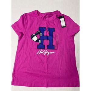 Tommy Hilfiger Pink Heart T-shirt Girls Sz Large